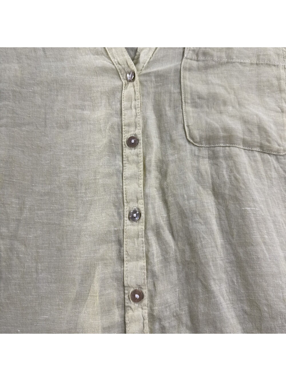 Sigred Olsen 100% Linen Button Down Roll Tab Long Sleeve Sz M Travel Minimalist - Picture 9 of 15